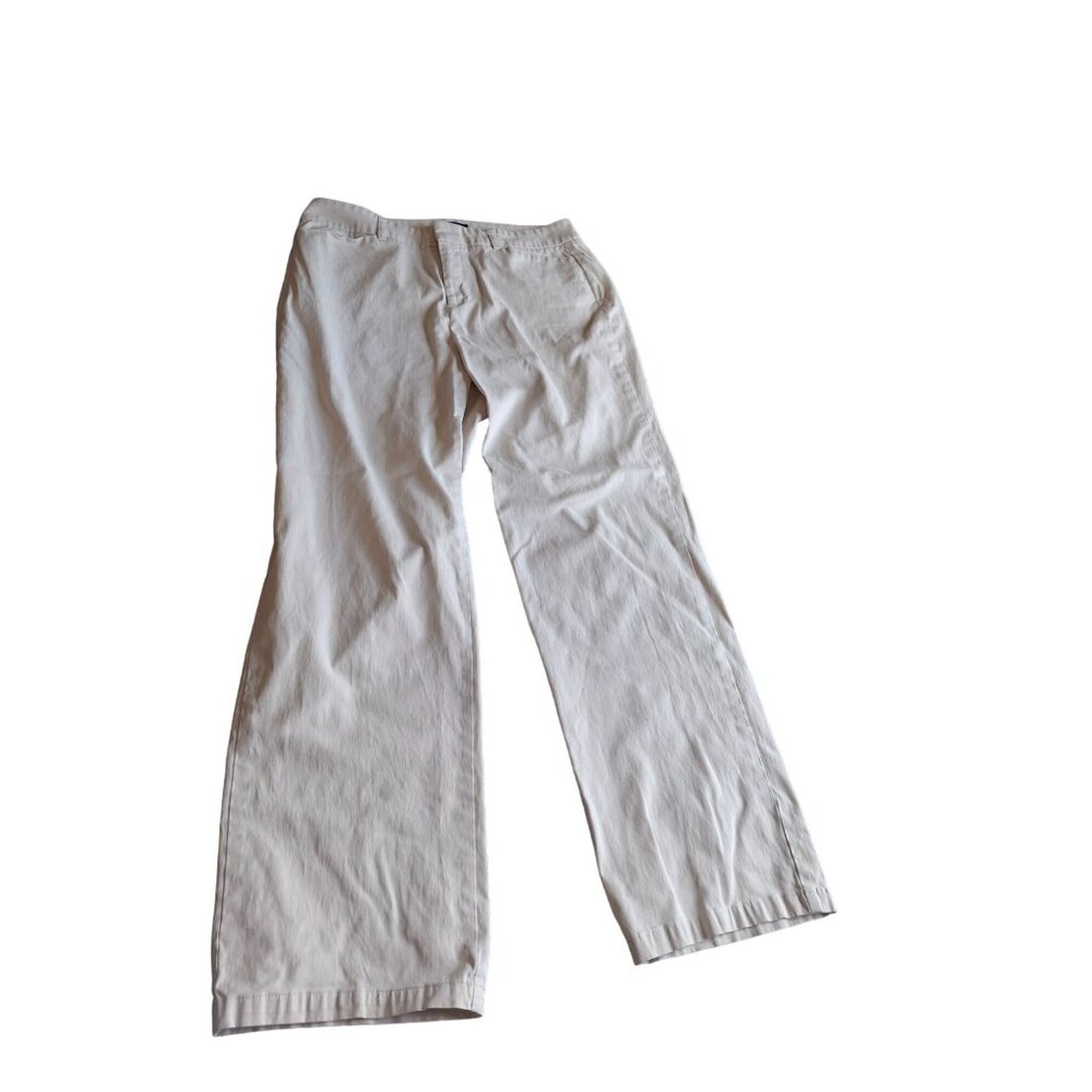 Dockers Womens ChinoPants 10 Short Beige Ideal Fit Mid Rise Wide Leg Preppy